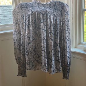 Cinq a Sept Long Sleeve Paisley Blouse